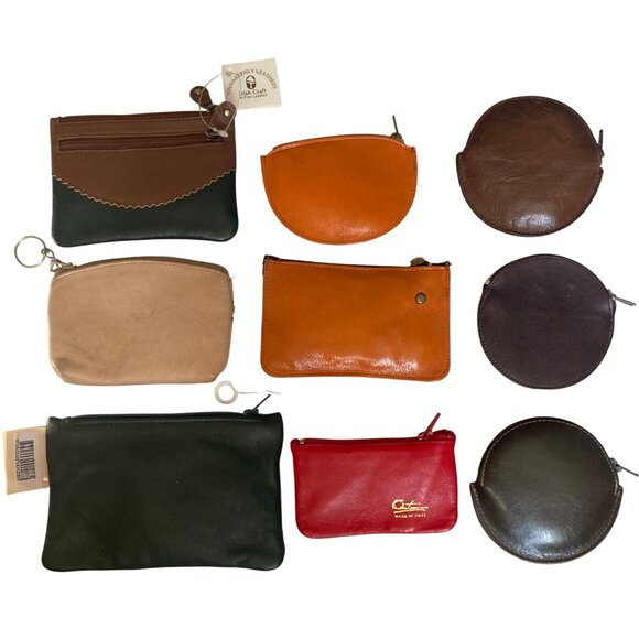 Leather Souvenir Coin Purse Collection Lot of 9 Italy Australia Ireland Chile - Picture 2 of 16
